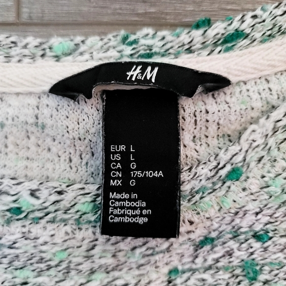 H&M Green Gray Speckled Sweater Size Large - Picture 3 of 3